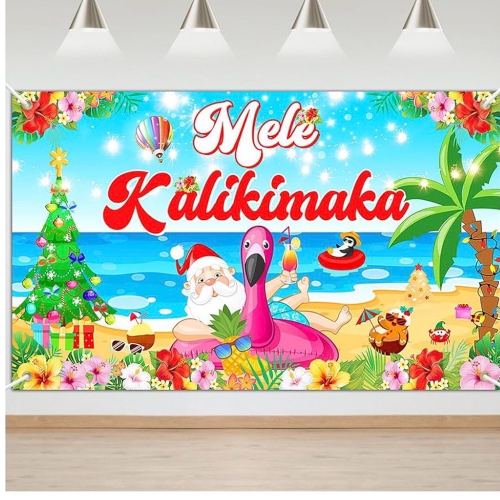 Mele Kalikimaka,is Hawaiian For Merry Christmas Backdrop,70.8 x 43.3,